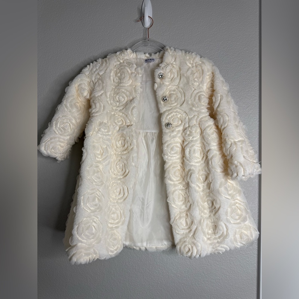 Blueberi Boulevard Ivory Rosette Jacket – Size 7